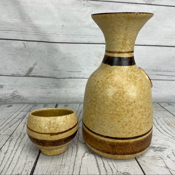 Vintage Robert Maxwell Pottery Craft Tumble Up Set Decanter & Cup Vino MCM Wine - Picture 6 of 10